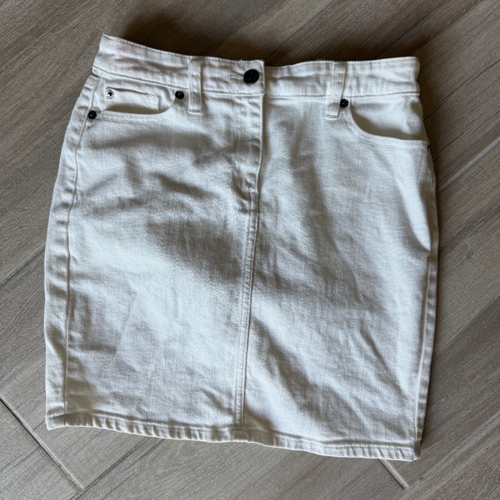 J.Crew White Short Jean Skirt with Pockets - Women's Size 25